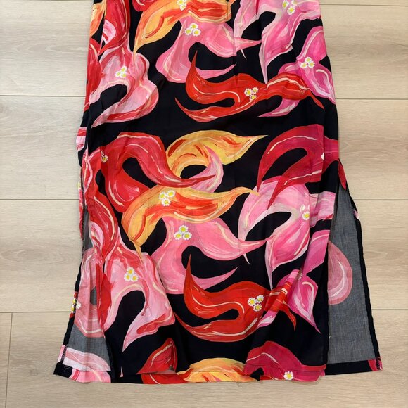 Bahama Mama Floral Maxi Skirt with Side Slits and Pockets - Picture 3 of 3